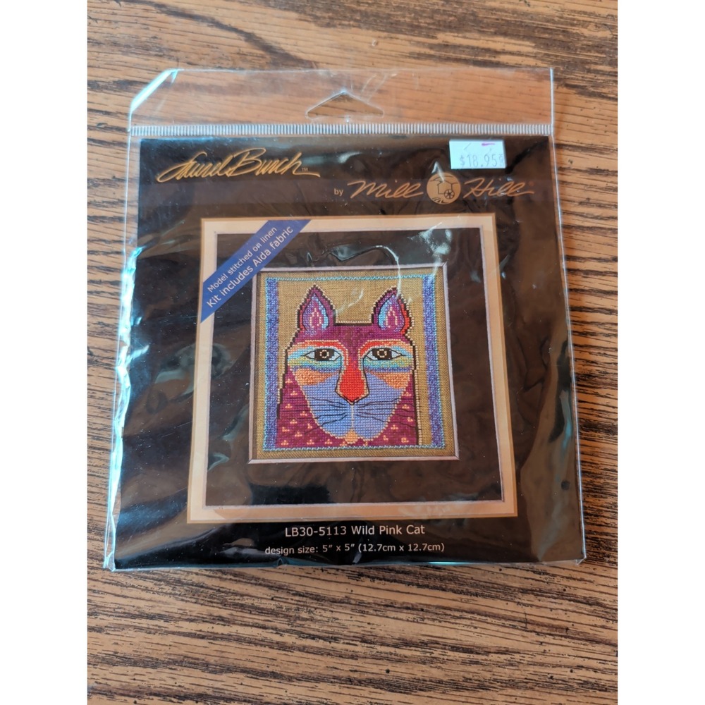 New Mill Hill Kit Laurel Burch Beaded LB30-5113 Wild Pink Cat